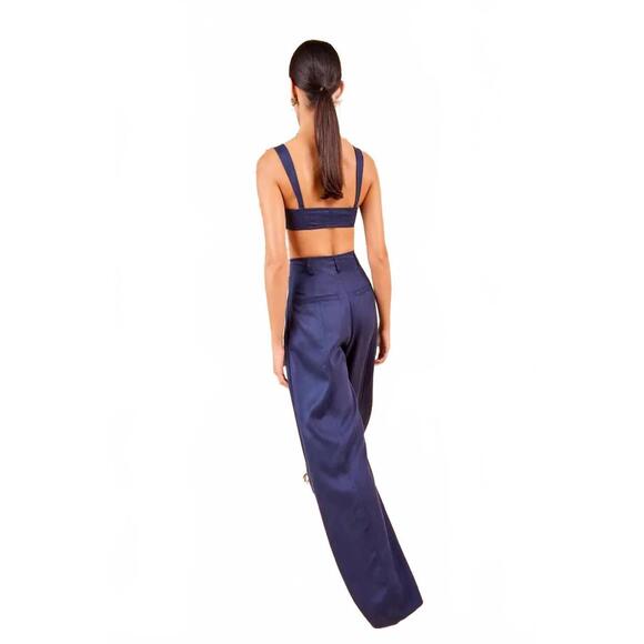 NEW ULLA JOHNSON carine wide leg trouser pants in sapphire - Picture 3 of 6